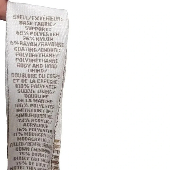 Old Navy Purple Feather Down Jacket With Removable Hood Faux Fur Y2K - Picture 6 of 6